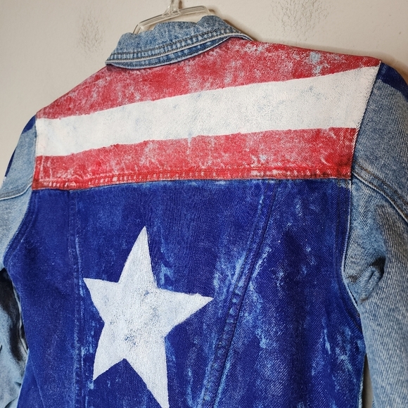 Moda Int'l Star stripes painted denim jacket marvel dr strange size small - Picture 9 of 16